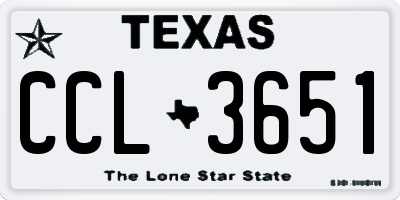 TX license plate CCL3651