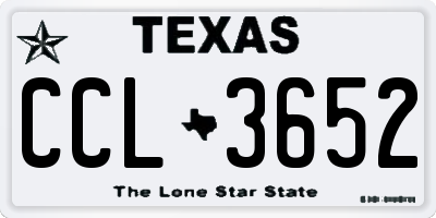 TX license plate CCL3652