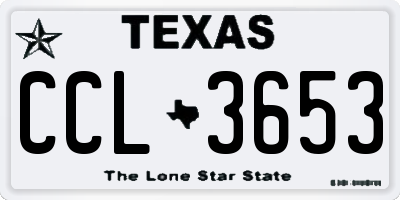 TX license plate CCL3653