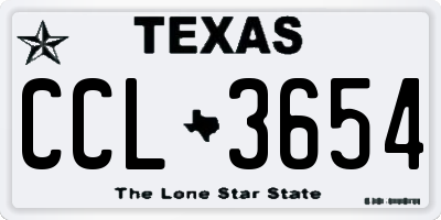 TX license plate CCL3654