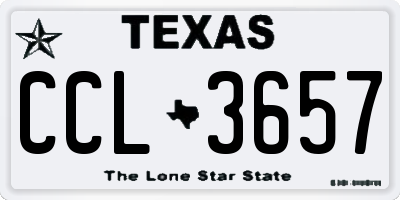 TX license plate CCL3657