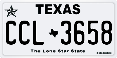 TX license plate CCL3658