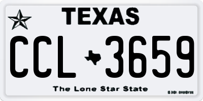 TX license plate CCL3659