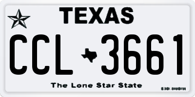 TX license plate CCL3661