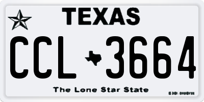 TX license plate CCL3664