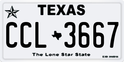 TX license plate CCL3667