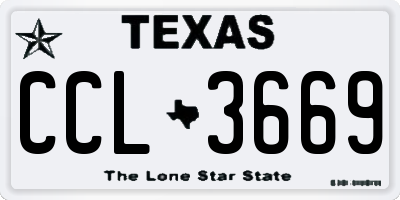 TX license plate CCL3669