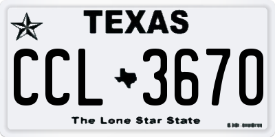 TX license plate CCL3670