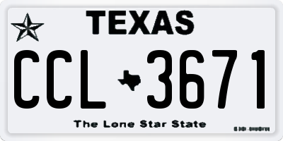 TX license plate CCL3671