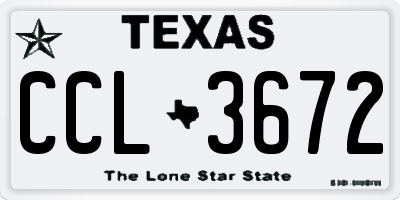 TX license plate CCL3672