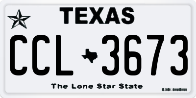 TX license plate CCL3673