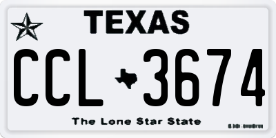 TX license plate CCL3674