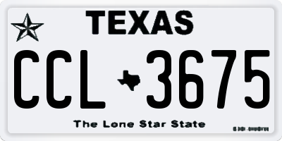 TX license plate CCL3675