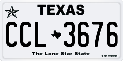 TX license plate CCL3676