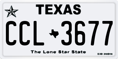 TX license plate CCL3677
