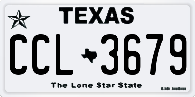 TX license plate CCL3679