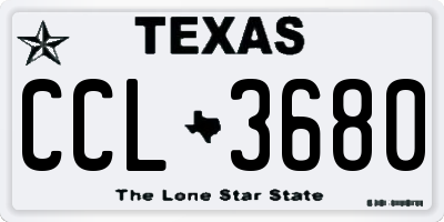 TX license plate CCL3680