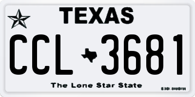 TX license plate CCL3681