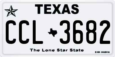 TX license plate CCL3682