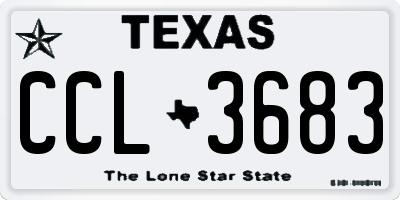 TX license plate CCL3683