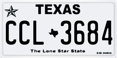 TX license plate CCL3684