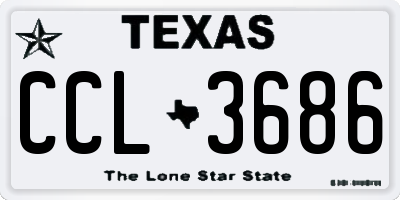 TX license plate CCL3686