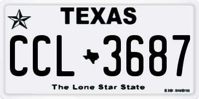 TX license plate CCL3687