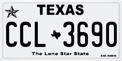 TX license plate CCL3690