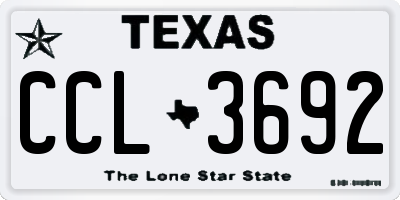 TX license plate CCL3692