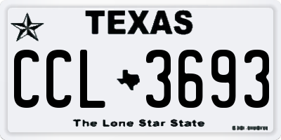 TX license plate CCL3693