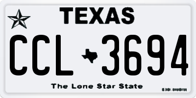 TX license plate CCL3694