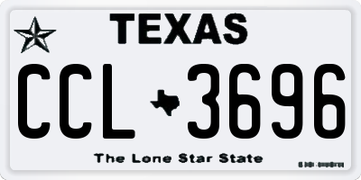 TX license plate CCL3696