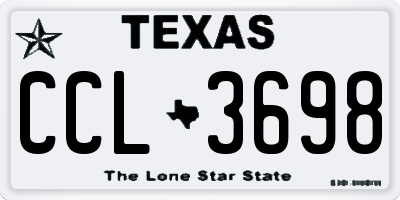 TX license plate CCL3698