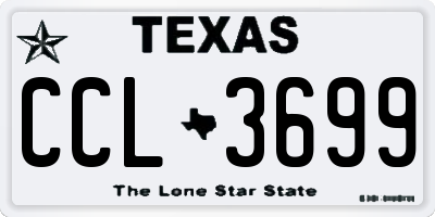 TX license plate CCL3699