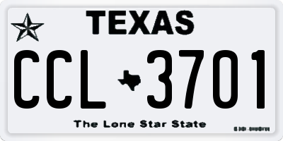 TX license plate CCL3701