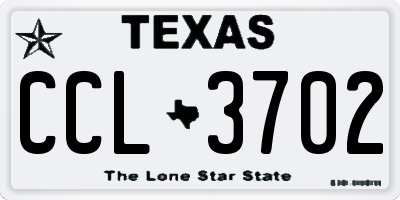 TX license plate CCL3702