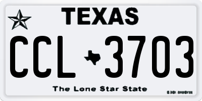 TX license plate CCL3703