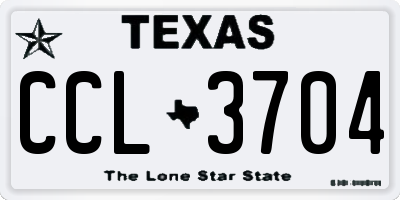 TX license plate CCL3704