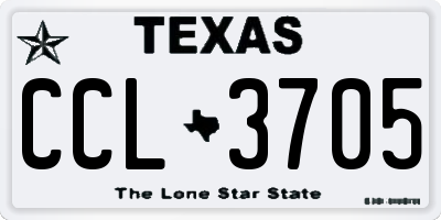 TX license plate CCL3705