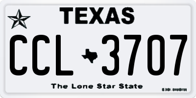TX license plate CCL3707