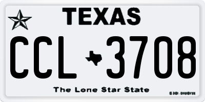 TX license plate CCL3708