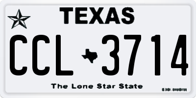 TX license plate CCL3714