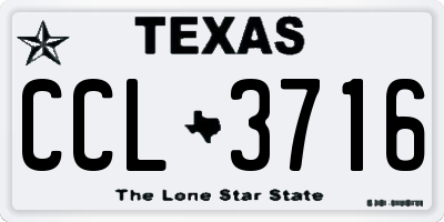 TX license plate CCL3716