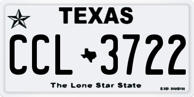 TX license plate CCL3722