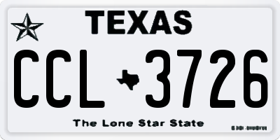 TX license plate CCL3726