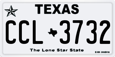 TX license plate CCL3732