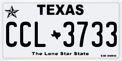 TX license plate CCL3733