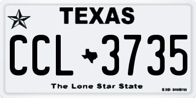 TX license plate CCL3735