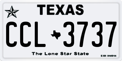 TX license plate CCL3737