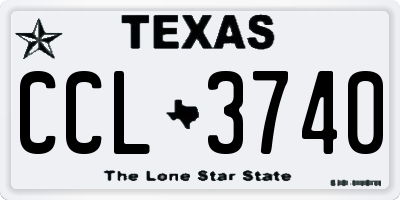 TX license plate CCL3740